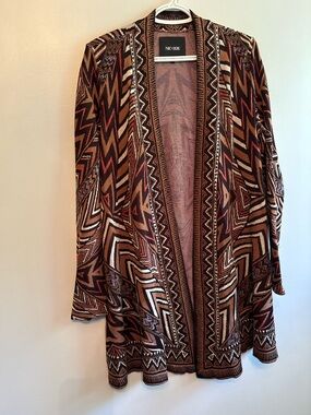 Nic + Zoe cardigan duster sweater tribal design FREE in bundle